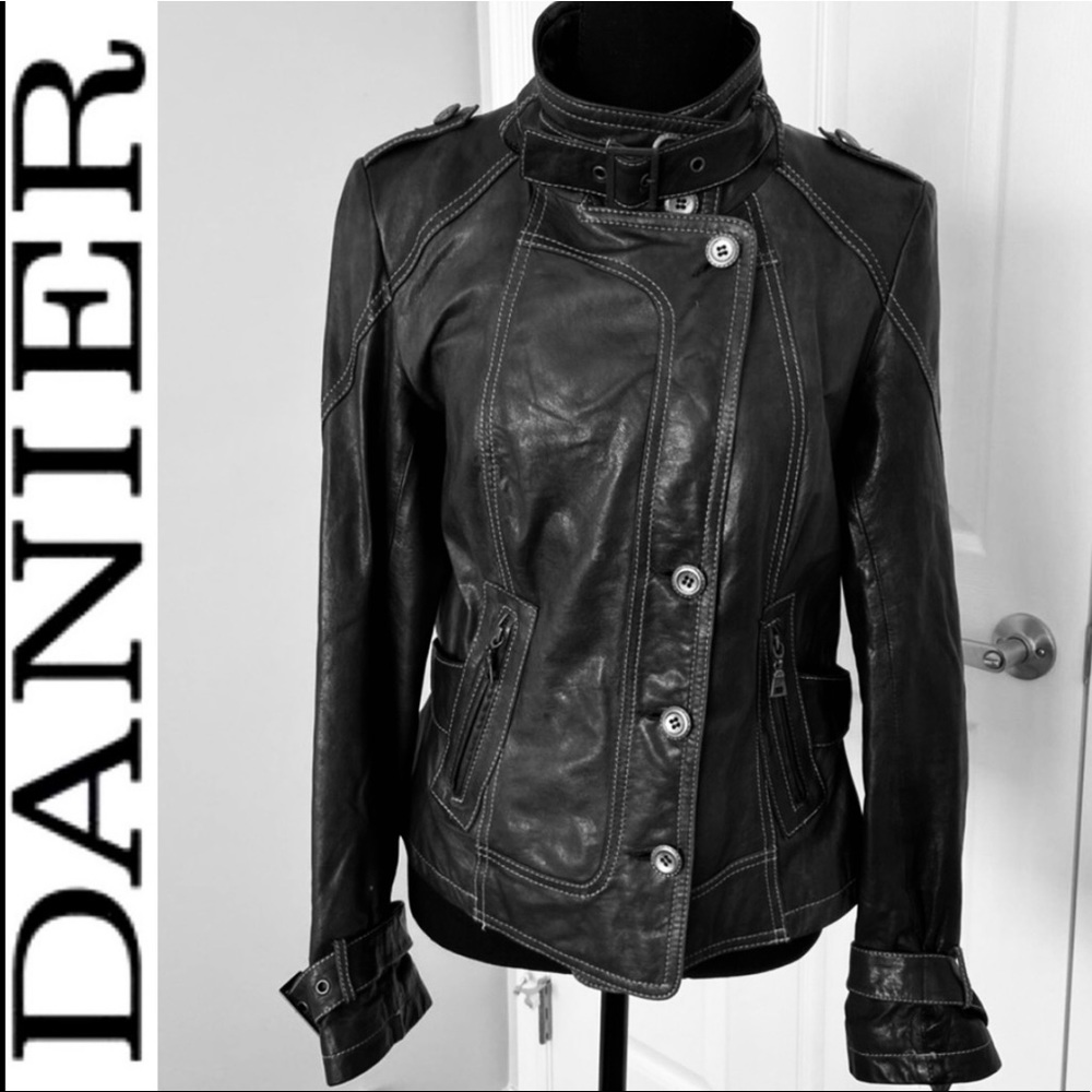 🌈🖤🇮🇹NEW ITALIAN LEATHER SEXY MOTO BIKER JACKET IN BURNING COAL 🇮🇹 🖤🌈